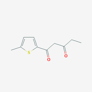 molecular formula C10H12O2S B13638540 1-(5-Methylthiophen-2-yl)pentane-1,3-dione 