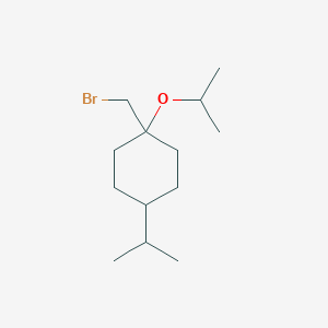 molecular formula C13H25BrO B13638550 1-(Bromomethyl)-1-isopropoxy-4-isopropylcyclohexane 