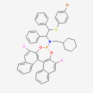 N-[2-(4-bromophenyl)sulfanyl-1,2-diphenylethyl]-N-(cyclohexylmethyl)-10,16-diiodo-12,14-dioxa-13-phosphapentacyclo[13.8.0.02,11.03,8.018,23]tricosa-1(15),2(11),3,5,7,9,16,18,20,22-decaen-13-amine