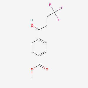 molecular formula C12H13F3O3 B13638663 Methyl 4-(4,4,4-trifluoro-1-hydroxybutyl)benzoate 