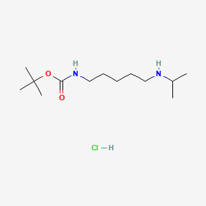 molecular formula C13H29ClN2O2 B13638675 tert-butylN-{5-[(propan-2-yl)amino]pentyl}carbamatehydrochloride 