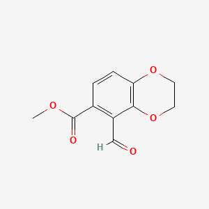 molecular formula C11H10O5 B13638676 Methyl 5-formyl-2,3-dihydro-1,4-benzodioxine-6-carboxylate 