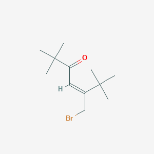 molecular formula C12H21BrO B13638699 (E)-5-(bromomethyl)-2,2,6,6-tetramethylhept-4-en-3-one 