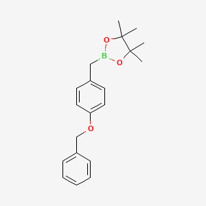 molecular formula C20H25BO3 B13638714 2-(4-(Benzyloxy)benzyl)-4,4,5,5-tetramethyl-1,3,2-dioxaborolane 