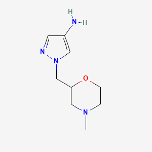 molecular formula C9H16N4O B13638728 1-((4-Methylmorpholin-2-yl)methyl)-1h-pyrazol-4-amine 