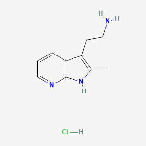 molecular formula C10H14ClN3 B13638733 2-(2-Methyl-1H-pyrrolo[2,3-B]pyridin-3-YL)ethan-1-amine hydrochloride CAS No. 2095410-39-0