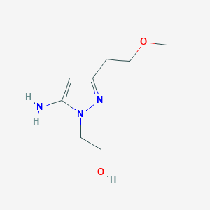 molecular formula C8H15N3O2 B13638738 2-(5-Amino-3-(2-methoxyethyl)-1h-pyrazol-1-yl)ethan-1-ol 