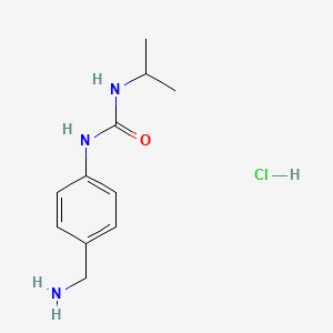 molecular formula C11H18ClN3O B13638763 1-(4-(Aminomethyl)phenyl)-3-isopropylurea hydrochloride 