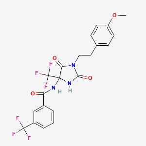 molecular formula C21H17F6N3O4 B13638773 N-[(4S)-1-[2-(4-methoxyphenyl)ethyl]-2,5-dioxo-4-(trifluoromethyl)imidazolidin-4-yl]-3-(trifluoromethyl)benzamide 