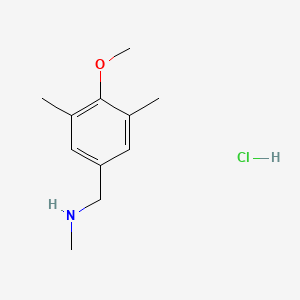 molecular formula C11H18ClNO B13638796 [(4-Methoxy-3,5-dimethylphenyl)methyl](methyl)aminehydrochloride 