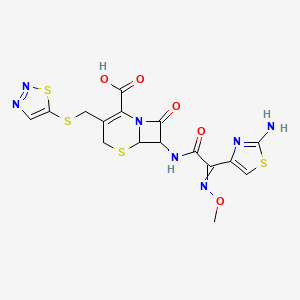 7-[[2-(2-Amino-4-thiazolyl)-2-methoxyimino-1-oxoethyl]amino]-8-oxo-3-[(5-thiadiazolylthio)methyl]-5-thia-1-azabicyclo[4.2.0]oct-2-ene-2-carboxylic acid