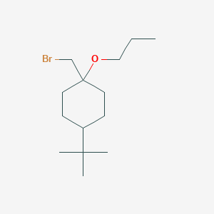 molecular formula C14H27BrO B13638869 1-(Bromomethyl)-4-(tert-butyl)-1-propoxycyclohexane 