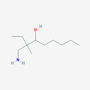 molecular formula C11H25NO B13638874 3-(Aminomethyl)-3-methylnonan-4-ol 