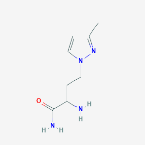 molecular formula C8H14N4O B13639014 2-Amino-4-(3-methyl-1h-pyrazol-1-yl)butanamide 