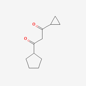 molecular formula C11H16O2 B13639024 1-Cyclopentyl-3-cyclopropylpropane-1,3-dione 