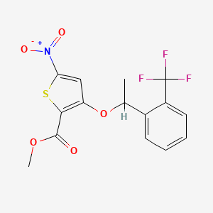 (R)-Methyl 5-nitro-3-(1-(2-(trifluoromethyl)-phenyl)ethoxy)thiophene-2-carboxylate