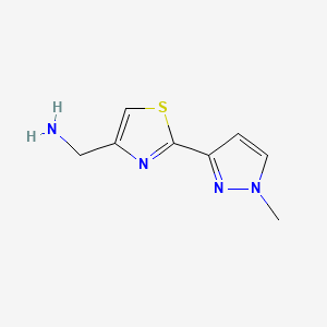 molecular formula C8H10N4S B13639068 (2-(1-Methyl-1H-pyrazol-3-yl)thiazol-4-yl)methanamine 