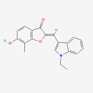 molecular formula C20H17NO3 B13639091 (2Z)-2-[(1-ethyl-1H-indol-3-yl)methylene]-6-hydroxy-7-methyl-1-benzofuran-3(2H)-one 