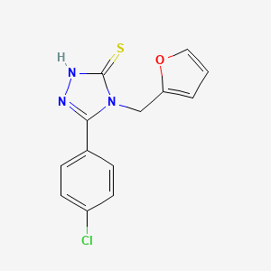 molecular formula C13H10ClN3OS B1363911 5-(4-氯苯基)-4-(2-呋喃基甲基)-4H-1,2,4-三唑-3-硫醇 CAS No. 537017-38-2