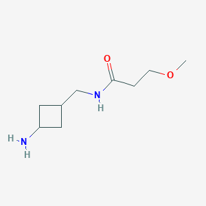 molecular formula C9H18N2O2 B13639151 N-[(3-aminocyclobutyl)methyl]-3-methoxypropanamide 