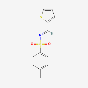 molecular formula C12H11NO2S2 B13639176 4-methyl-N-[(E)-thiophen-2-ylmethylidene]benzenesulfonamide 