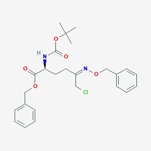 L-Norleucine, 6-chloro-N-[(1,1-dimethylethoxy)carbonyl]-5-[(phenylmethoxy)imino]-, phenylmethyl ester