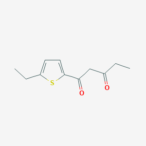 molecular formula C11H14O2S B13639198 1-(5-Ethylthiophen-2-yl)pentane-1,3-dione 