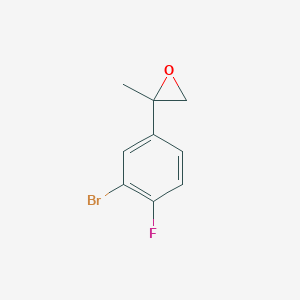 molecular formula C9H8BrFO B13639210 2-(3-Bromo-4-fluorophenyl)-2-methyloxirane 