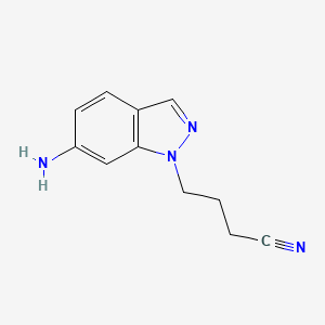 molecular formula C11H12N4 B13639239 4-(6-Amino-1h-indazol-1-yl)butanenitrile 