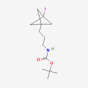 molecular formula C13H22INO2 B13639253 tert-butyl N-(3-{3-iodobicyclo[1.1.1]pentan-1-yl}propyl)carbamate 