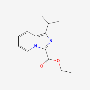 molecular formula C13H16N2O2 B13639269 Imidazo[1,5-a]pyridine-3-carboxylic acid,1-(1-methylethyl)-,ethyl ester 