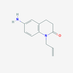 molecular formula C12H14N2O B13639280 1-Allyl-6-amino-3,4-dihydroquinolin-2(1h)-one 