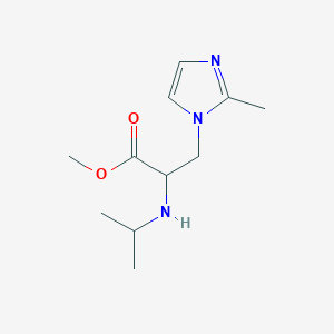 molecular formula C11H19N3O2 B13639287 Methyl 2-(isopropylamino)-3-(2-methyl-1h-imidazol-1-yl)propanoate 