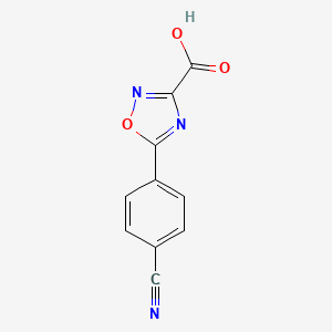 molecular formula C10H5N3O3 B13639330 5-(4-Cyanophenyl)-1,2,4-oxadiazole-3-carboxylic acid 