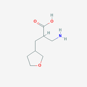 molecular formula C8H15NO3 B13639342 3-Amino-2-((tetrahydrofuran-3-yl)methyl)propanoic acid 