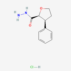 molecular formula C11H15ClN2O2 B13639352 (2S,3S)-3-phenyloxolane-2-carbohydrazide hydrochloride 