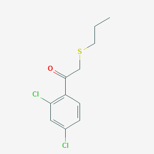 molecular formula C11H12Cl2OS B13639424 1-(2,4-Dichlorophenyl)-2-(propylthio)ethan-1-one 