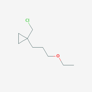 molecular formula C9H17ClO B13639469 1-(Chloromethyl)-1-(3-ethoxypropyl)cyclopropane 