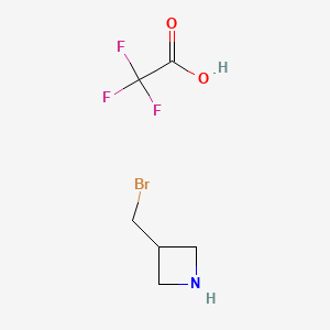 molecular formula C6H9BrF3NO2 B13639482 3-(Bromomethyl)azetidine 2,2,2-trifluoroacetate 