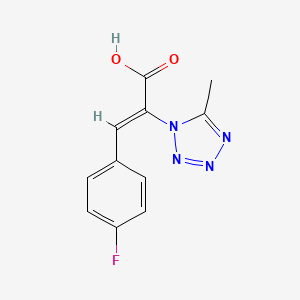 molecular formula C11H9FN4O2 B13639542 3-(4-fluorophenyl)-2-(5-methyl-1H-1,2,3,4-tetrazol-1-yl)prop-2-enoic acid 