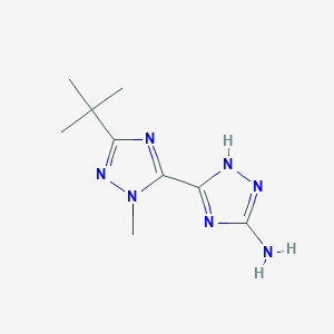 molecular formula C9H15N7 B13639565 5'-(Tert-butyl)-2'-methyl-1h,2'h-[3,3'-bi(1,2,4-triazol)]-5-amine 