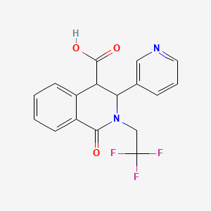 molecular formula C17H13F3N2O3 B13639588 (3S,4S)-1,2,3,4-Tetrahydro-1-oxo-3-(3-pyridinyl)-2-(2,2,2-trifluoroethyl)-4-isoquinolinecarboxylic acid 