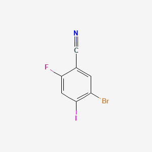 molecular formula C7H2BrFIN B13639598 5-Bromo-2-fluoro-4-iodobenzonitrile 