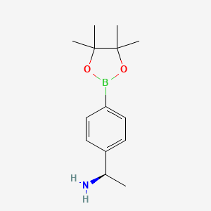 molecular formula C14H22BNO2 B13639605 (1R)-1-[4-(tetramethyl-1,3,2-dioxaborolan-2-yl)phenyl]ethan-1-amine 