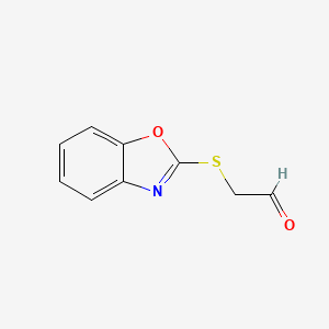 molecular formula C9H7NO2S B13639631 2-(Benzo[d]oxazol-2-ylthio)acetaldehyde 