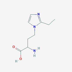 molecular formula C9H15N3O2 B13639677 2-Amino-4-(2-ethyl-1h-imidazol-1-yl)butanoic acid 