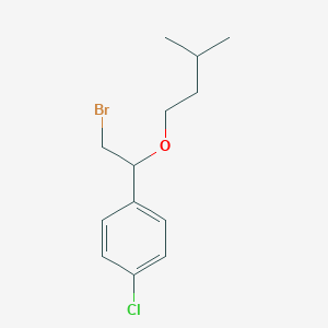 molecular formula C13H18BrClO B13639679 1-(2-Bromo-1-(isopentyloxy)ethyl)-4-chlorobenzene 