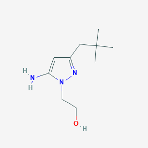 molecular formula C10H19N3O B13639685 2-(5-Amino-3-neopentyl-1h-pyrazol-1-yl)ethan-1-ol 