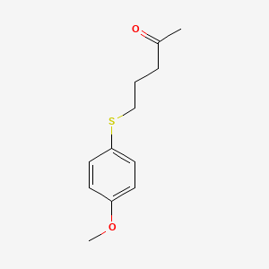 molecular formula C12H16O2S B13639713 5-((4-Methoxyphenyl)thio)pentan-2-one 