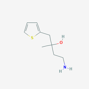 molecular formula C9H15NOS B13639723 4-Amino-2-methyl-1-(thiophen-2-yl)butan-2-ol 